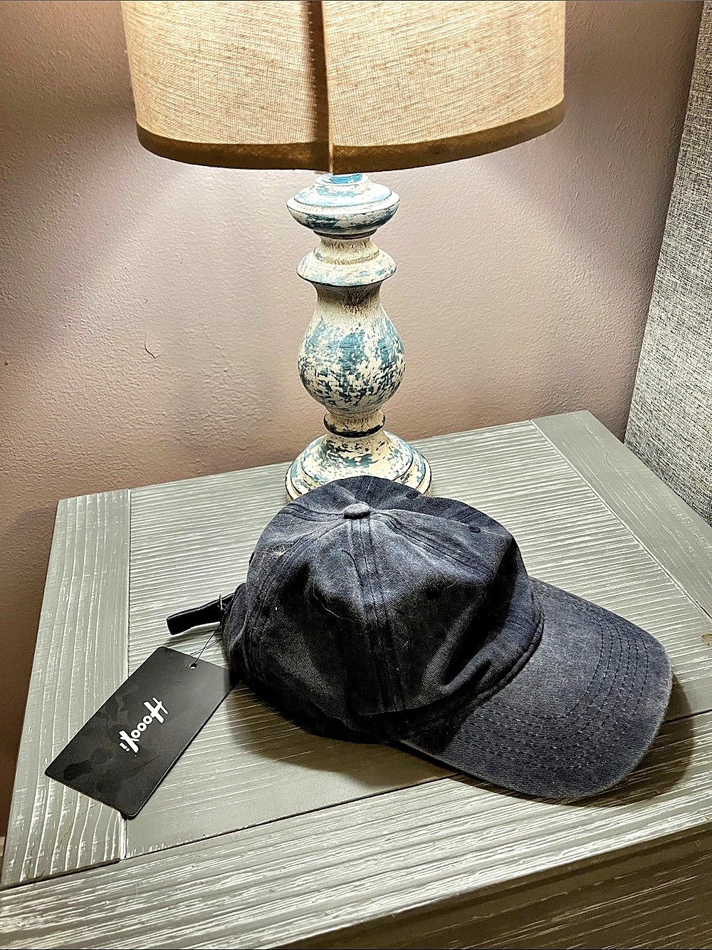 Hoooyi Washed Distressed Baseball Cap Navy SKU 12788 Black & Blue NWT